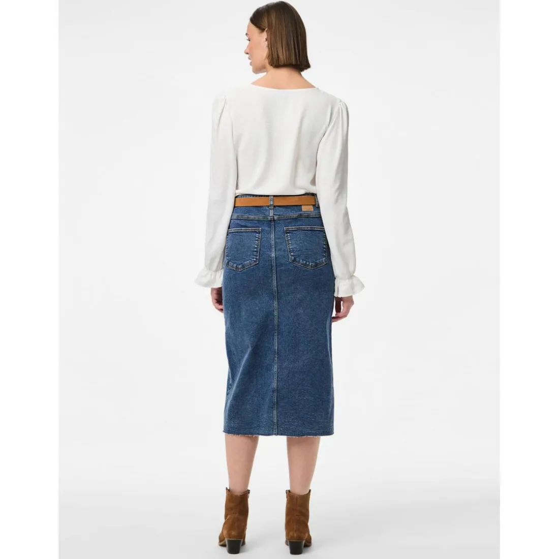 Blouse manches longues col en V Tiffany blanc écru Vera