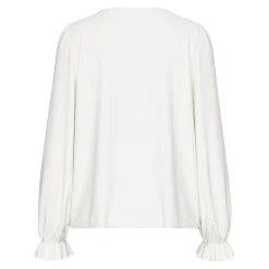 Blouse manches longues col en V Tiffany blanc écru Vera