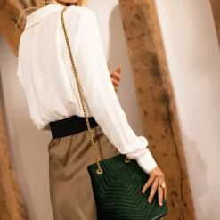 Blouse manches longues détail dentelle Dan en viscose