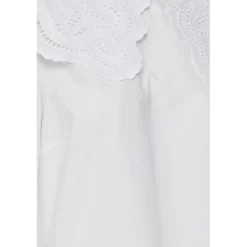 Blouse manches longues femme blanc en coton