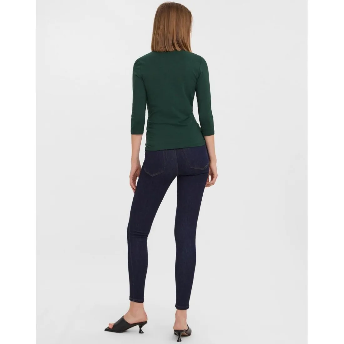 Blouse Regular Fit Col bateau Manches 3/4 Longueur regular vert Julia