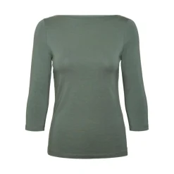 Blouse Regular Fit Col bateau Manches 3/4 Longueur regular vert Cate