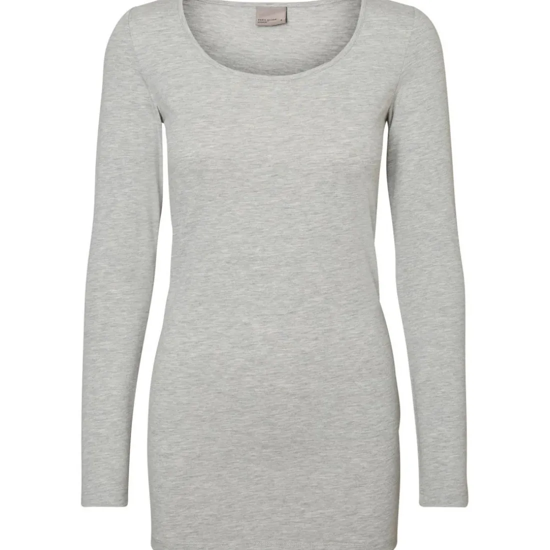 Blouse Regular Fit Col en U Manches longues Extra long gris