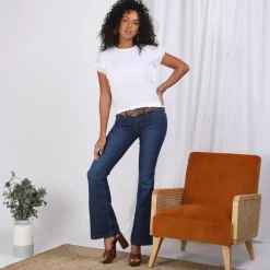 Blouse sans manche volants latéraux femme - Blanc