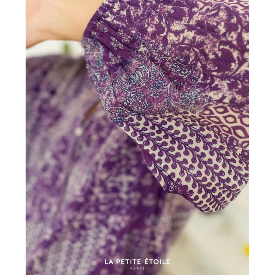 Blouse VOLUSA violet en coton
