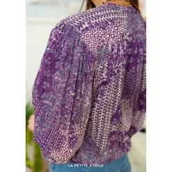Blouse VOLUSA violet en coton