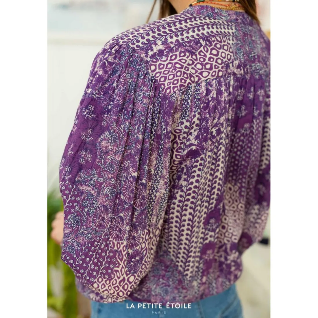 Blouse VOLUSA violet en coton