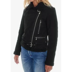 Blouson en cuir JUDITH noir