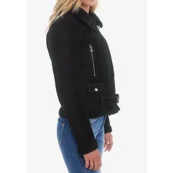 Blouson en cuir JUDITH noir