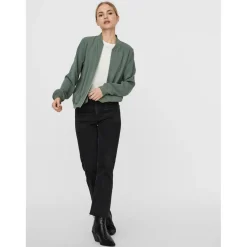 Bombers anti-froid Col rond Manches longues Longueur regular vert