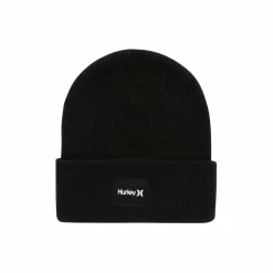 Bonnet noir en maille côtelée