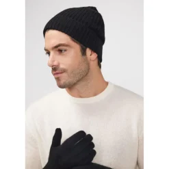 Bonnet unisexe en cachemire noir