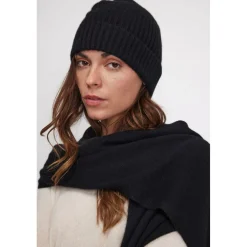 Bonnet unisexe en cachemire noir