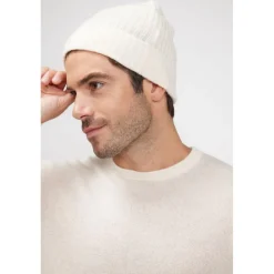 Bonnet unisexe en cachemire ecru