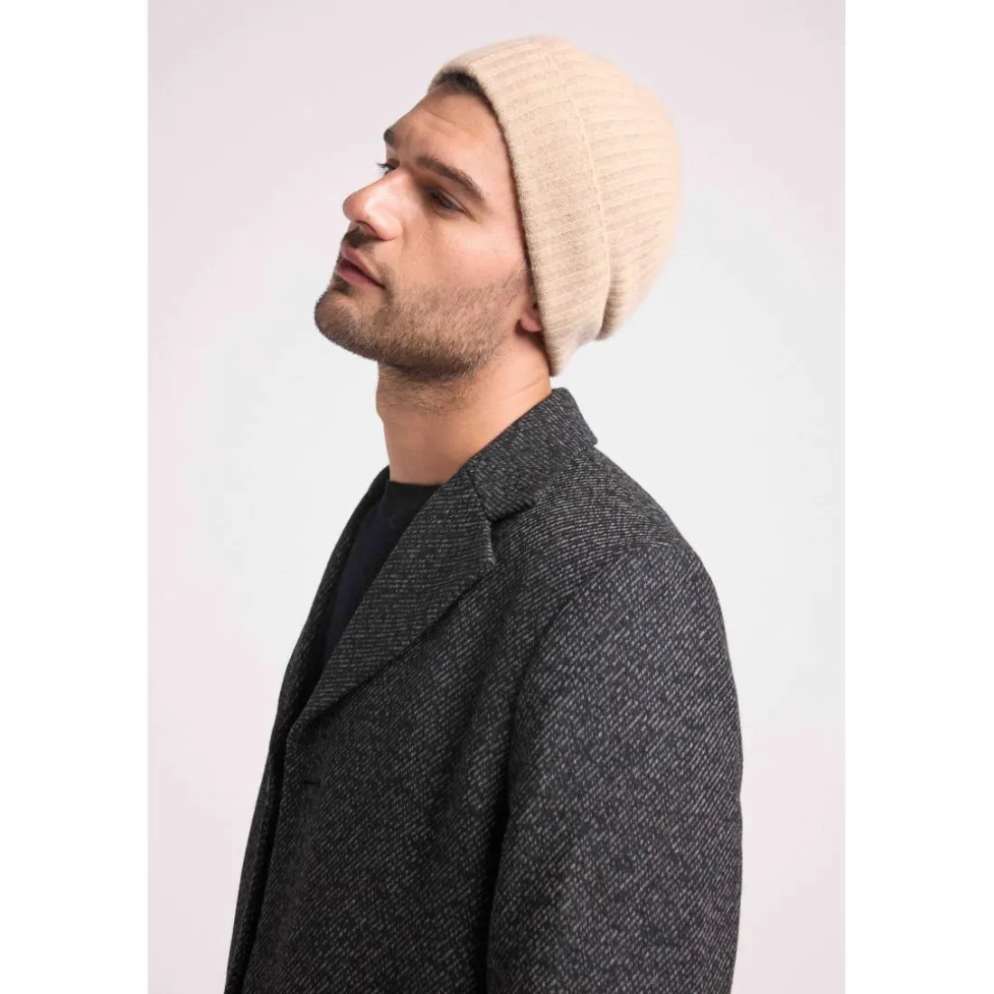 Bonnet unisexe en cachemire new beige creme