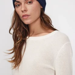 Bonnet unisexe en cachemire bleu marine