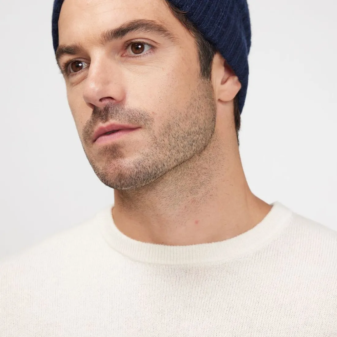 Bonnet unisexe en cachemire bleu marine