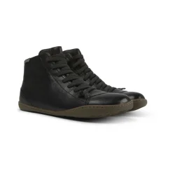 Boots à zip élastique Peu noir en cuir