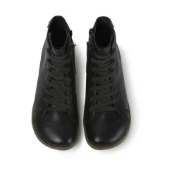Boots à zip élastique Peu noir en cuir
