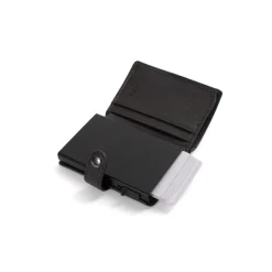 Boîtier porte-cartes Stop RFID Cuir CONFORT Marron foncé Clio