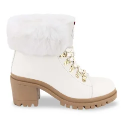 Bottes de neige femme blanc ROSENN en cuir