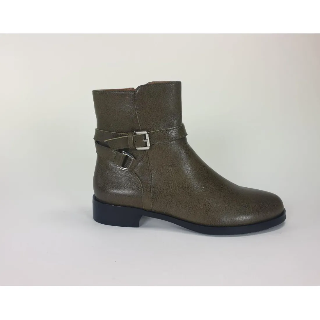 Bottines femme en cuir KAKI