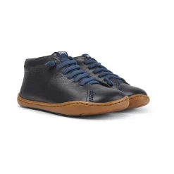 Bottines garçon bleu marine en cuir