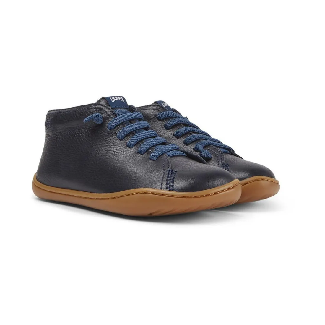 Bottines garçon bleu marine en cuir