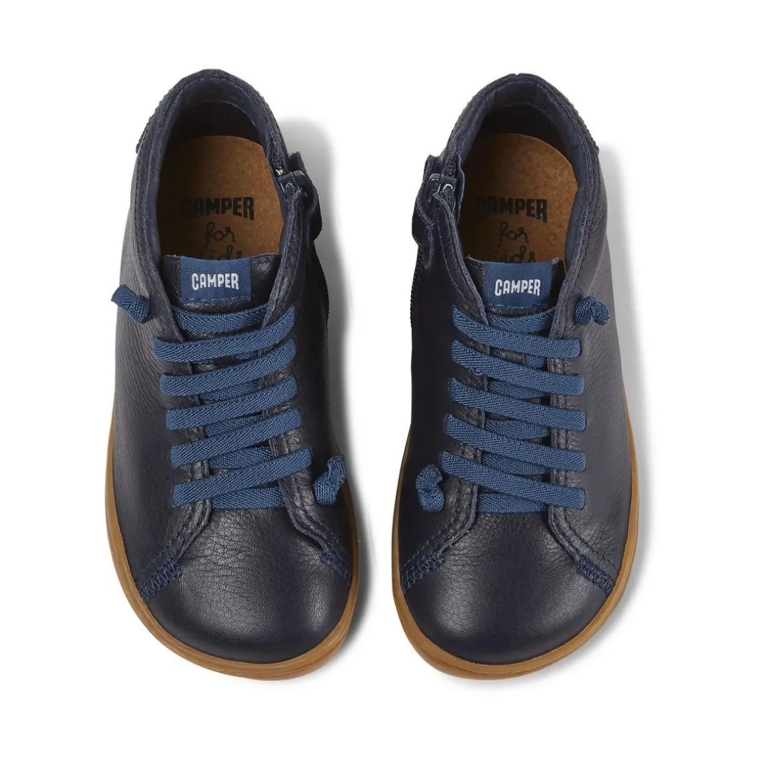 Bottines garçon bleu marine en cuir