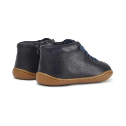 Bottines garçon bleu marine en cuir