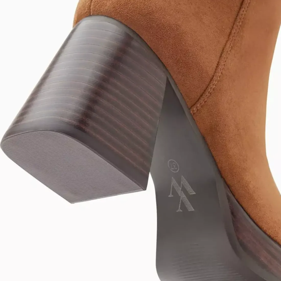 Bottines Marina camel à plateforme et talon bois