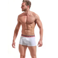 Boxer blanc coupe ajustée en coton