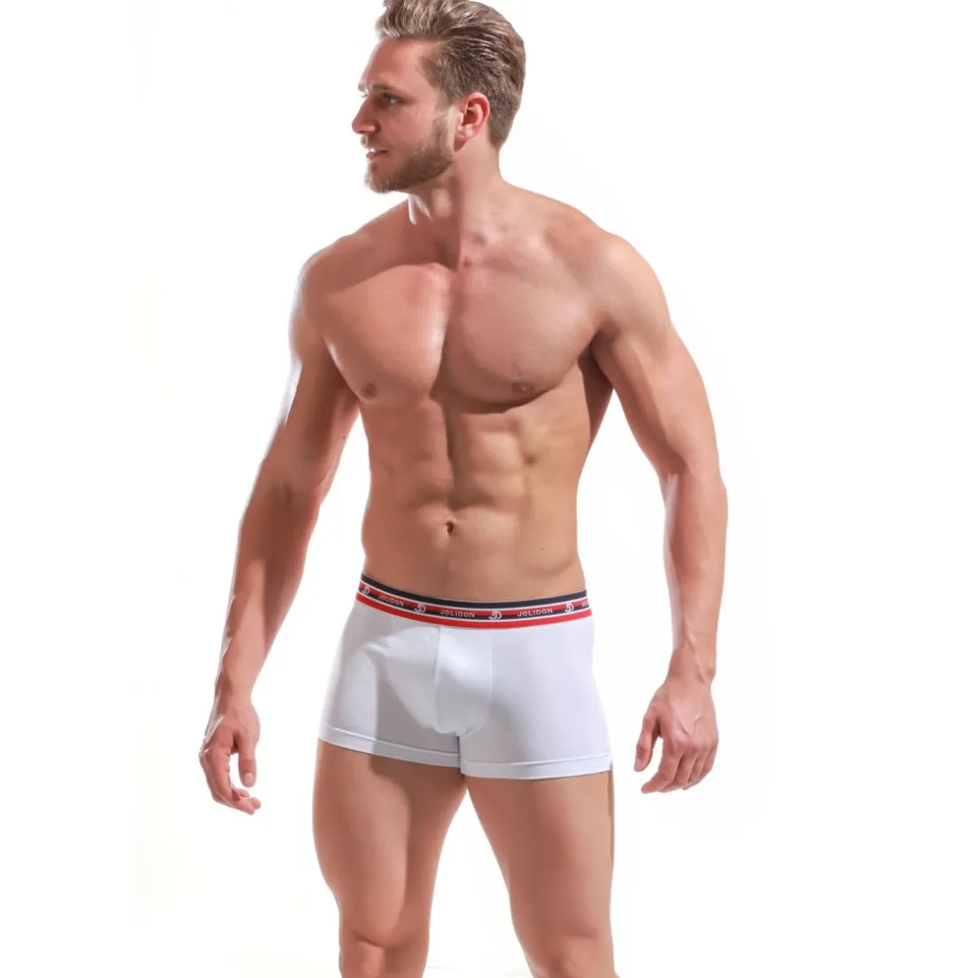 Boxer blanc coupe ajustée en coton