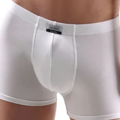 Boxer blanc sans élastique en coton