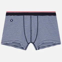 Boxer bleu marine à rayures en coton