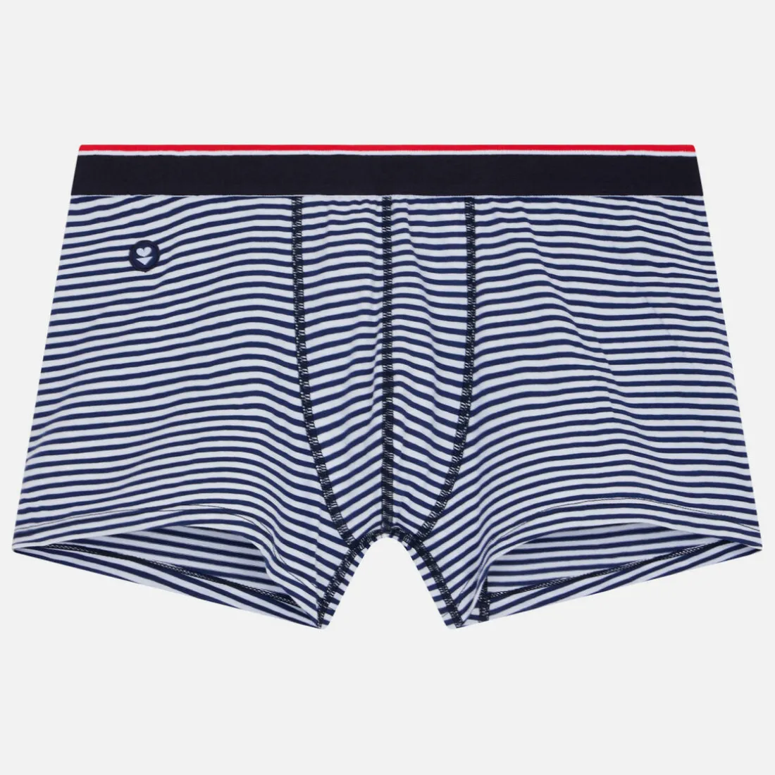 Boxer bleu marine à rayures en coton
