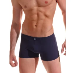 Boxer bleu sans élastique en coton