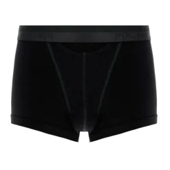 Boxer court avec ouverture homme en coton et modal noir
