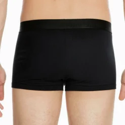 Boxer court avec ouverture homme en coton et modal noir