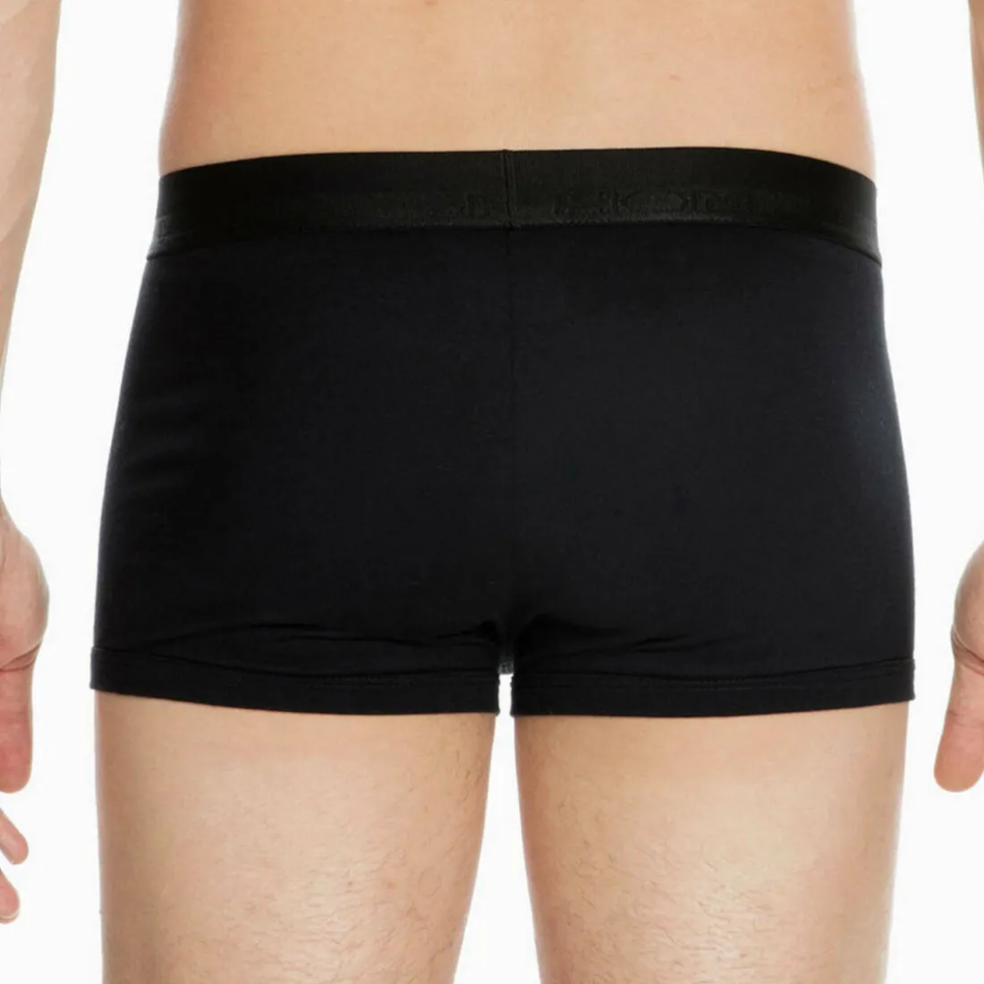 Boxer court avec ouverture homme en coton et modal noir