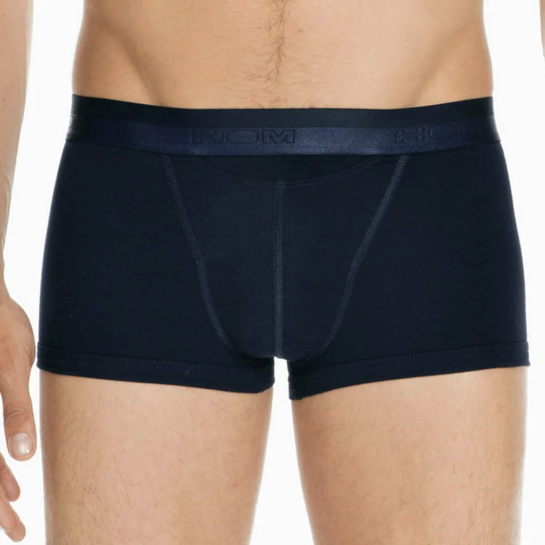 Boxer court avec ouverture en coton et modal noir pour homme