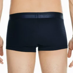 Boxer court avec ouverture en coton et modal noir pour homme
