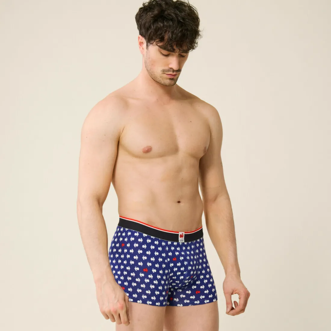 Boxer en coton bleu