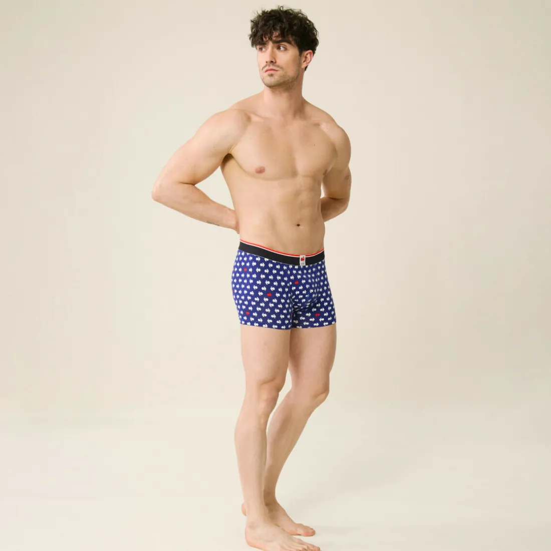Boxer en coton bleu