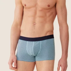 Boxer en coton gris;blanc