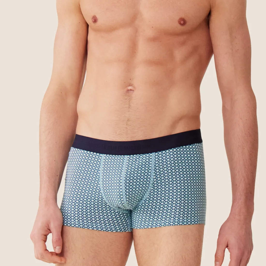 Boxer en coton gris;blanc