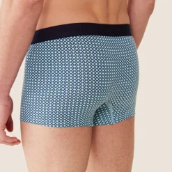 Boxer en coton gris;blanc