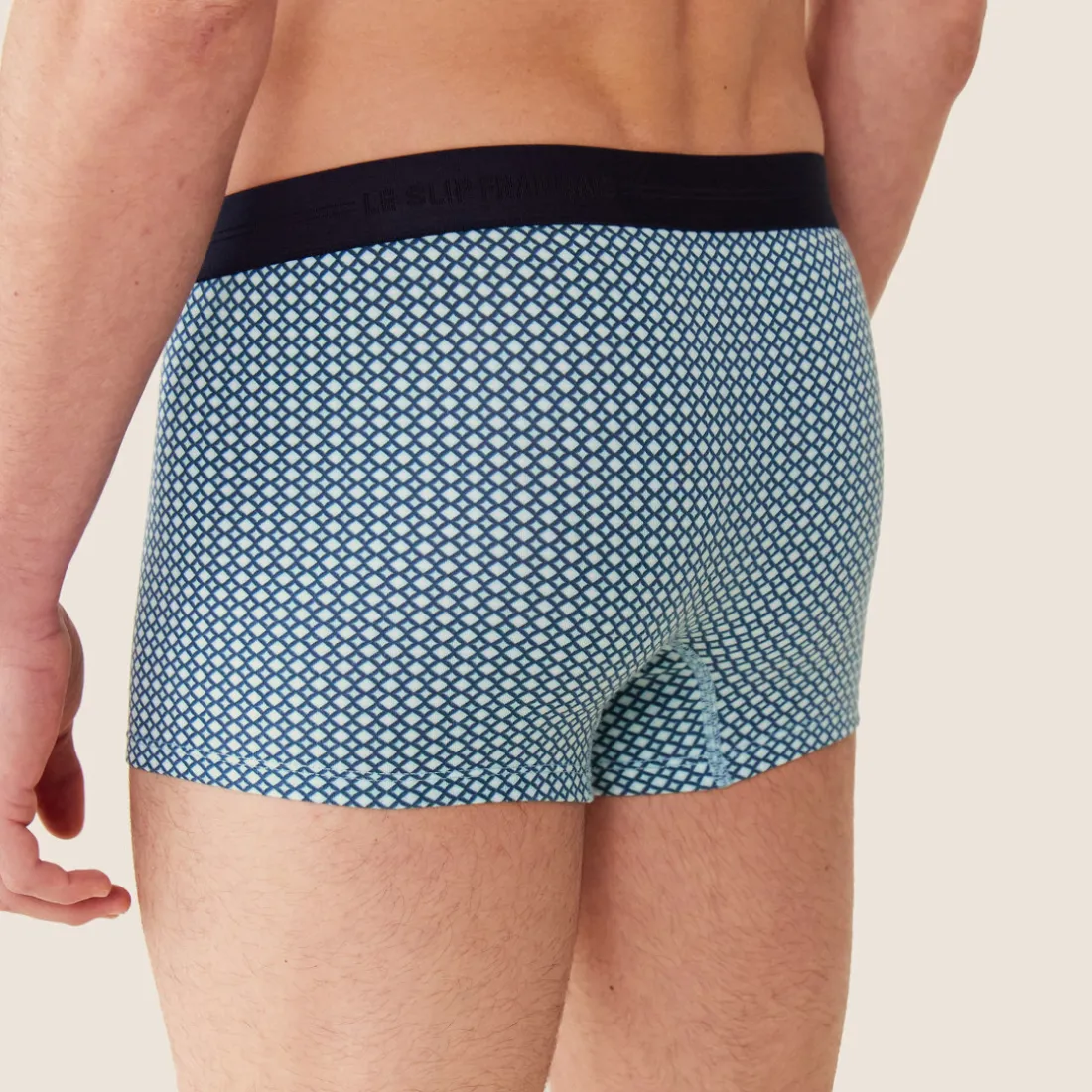 Boxer en coton gris;blanc