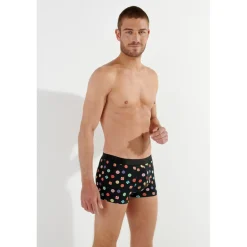 Boxer imprimé noir et parasols multicolores EN COTON ET MODAL – FABIAN