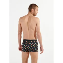 Boxer imprimé noir et parasols multicolores EN COTON ET MODAL – FABIAN